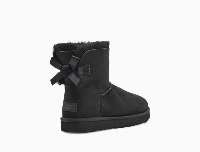 UGG Mini Bailey Bow II Womens Boots Black - AU 542IS